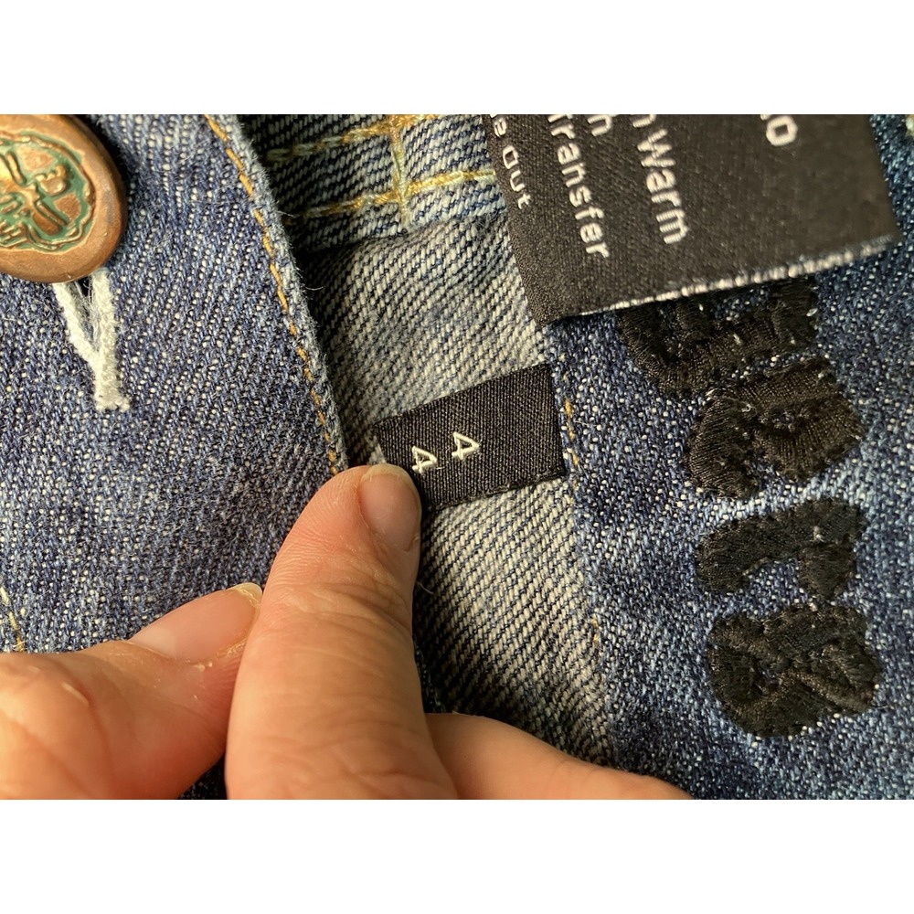 Y2K Mens Inkslinger Grunge Denim Baggy Skater Jeans Embroidered Details Sz 44x33 - Picture 11 of 12